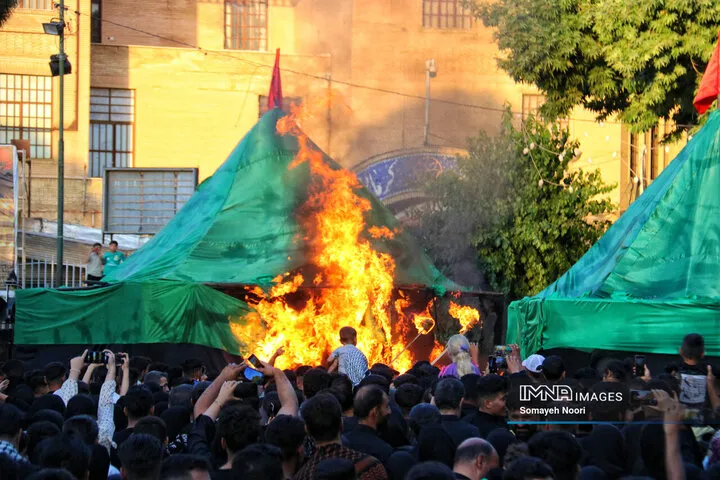 کرمانشاه در سوگ خیمه های سوخته کربلا