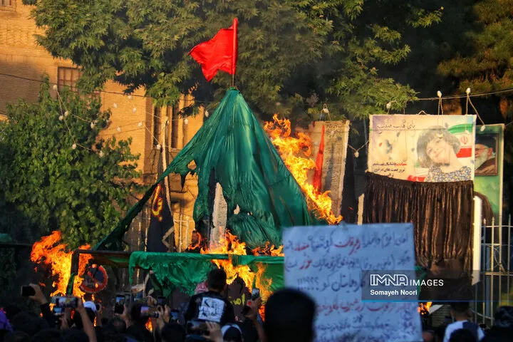 کرمانشاه در سوگ خیمه های سوخته کربلا