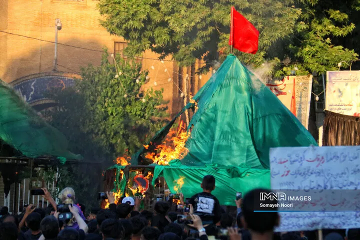 کرمانشاه در سوگ خیمه های سوخته کربلا
