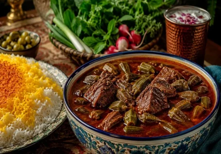 آموزش آشپزی / طرز تهیه خورشت بامیه اهوازی با تمام فوت وفن ها